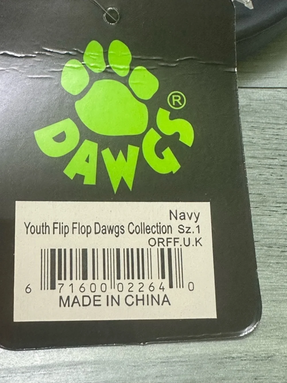 Dawgs Deep Navy Foam Thong Sandals size 1 kids